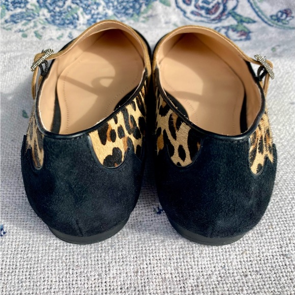 Coach X Tabitha Simmons Harriette Flat Lepoard Black Rhinestones Sz 8.5 - Picture 4 of 11